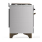 Ilve UM36FNR3SSBLP Ilve Um36Fnr3Ssblp Majestic Iii 36 Inch Dual Fuel Range With 6 Black Brass Burners And Griddle, Dual Function Burner Up To 25,000 Btu (Triple Glass Door, Stainless Steel, Burnished, Liquid Propane)