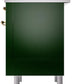 Ilve UPI366NMPEGG Nostalgie Ii 36 Inch Electric Freestanding Range In Emerald Green With Brass Trim