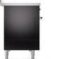 Ilve UPI486NMPBKC Nostalgie Ii 48 Inch Electric Freestanding Range In Glossy Black With Chrome Trim