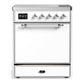 Ilve UMIB30QNR3WHC Ilve Umib30Qnr3Whc Majestic Iii 30 Inch Induction Range With 4 Elements, 4 Cu. Ft. Oven Capacity (Solid Door, White, Chrome)