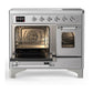 Ilve UMDIB40NR3SSC Ilve Umdib40Nr3Ssc Majestic Iii 40 Inch Induction Range With 6 Elements, 3.82 Cu. Ft. Total Oven Capacity (Triple Glass Door, Stainless Steel, Chrome)