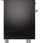 Ilve UPI366NMPBKP Nostalgie Ii 36 Inch Electric Freestanding Range In Glossy Black With Copper Trim