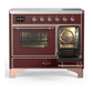 Ilve UMDIB40NR3BUP Ilve Umdib40Nr3Bup Majestic Iii 40 Inch Induction Range With 6 Elements, 3.82 Cu. Ft. Total Oven Capacity (Triple Glass Door, Burgundy, Copper)