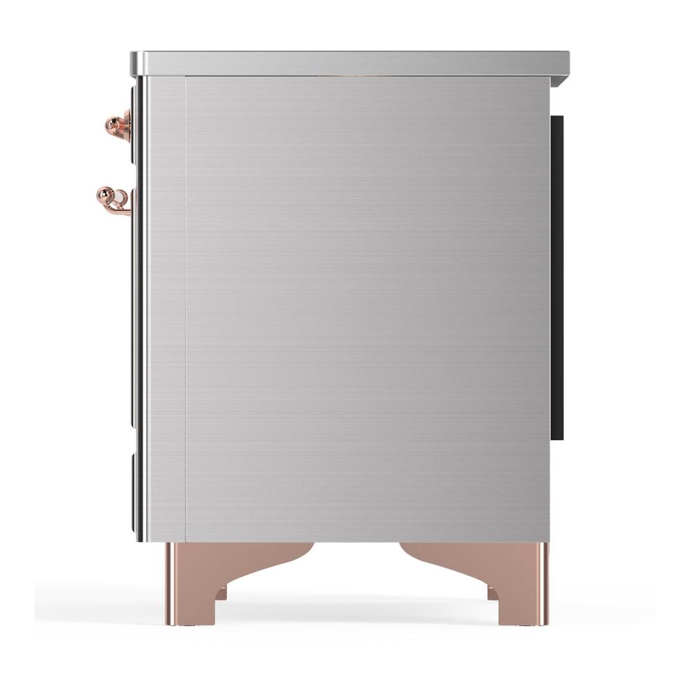 Ilve UMDIB40NR3SSP Ilve Umdib40Nr3Ssp Majestic Iii 40 Inch Induction Range With 6 Elements, 3.82 Cu. Ft. Total Oven Capacity (Triple Glass Door, Stainless Steel, Copper)