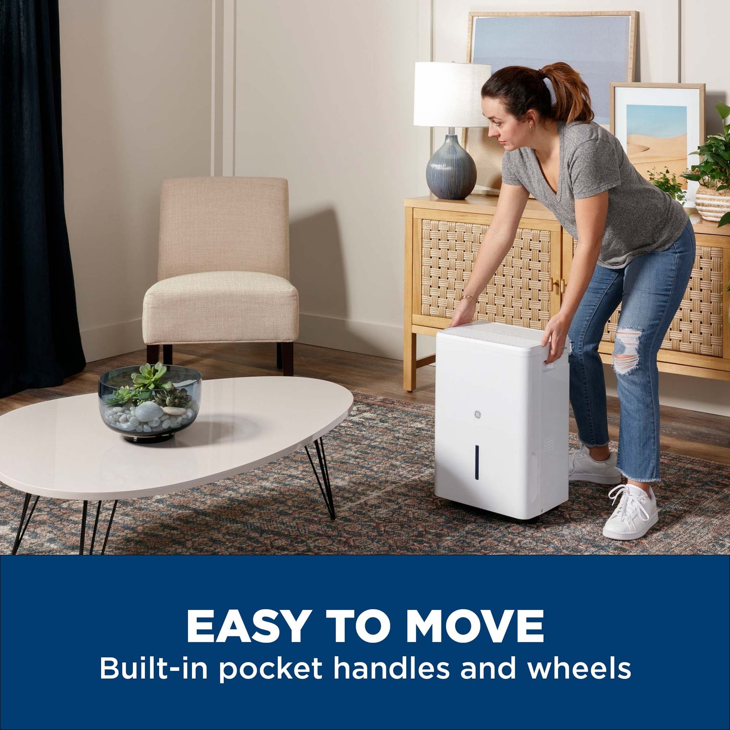 Ge Appliances ADHE50BWF Ge® 50 Pint Portable Dehumidifier With Smart Dry For Wet Spaces