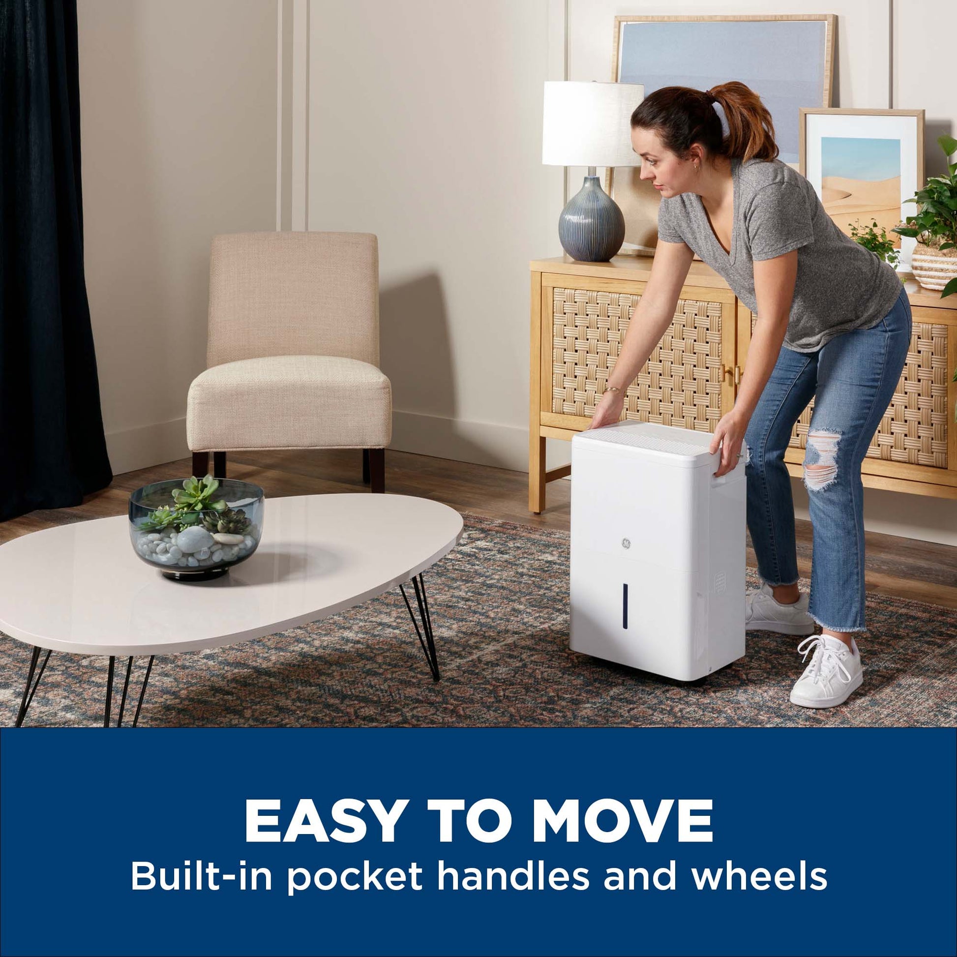 Ge Appliances ADHE50BWF Ge® 50 Pint Portable Dehumidifier With Smart Dry For Wet Spaces