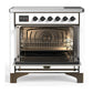 Ilve UMIB36QNR3WHB Ilve Umib36Qnr3Whb Majestic Iii 36 Inch Induction Range With 6 Elements, 3.5 Cu. Ft. Total Oven Capacity (Solid Door, White, Burnished)