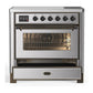 Ilve UMIB36NR3SSB Ilve Umib36Nr3Ssb Majestic Iii 36 Inch Induction Range With 6 Elements, 3.5 Cu. Ft. Total Oven Capacity (Triple Glass Door, Stainless Steel, Burnished)