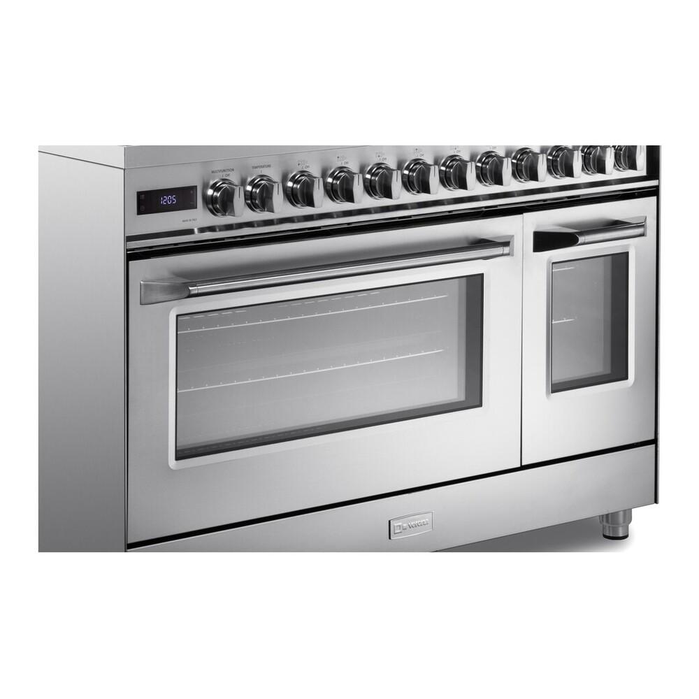 Verona VUFSGE486DSS Verona Vufsge486Dss 48 Inch Ultima Collection Dual Fuel Range With 6 Brass Sealed Burners, 5.8 Cu. Ft. Oven Capacity, Digital Clock In Stainless Steel