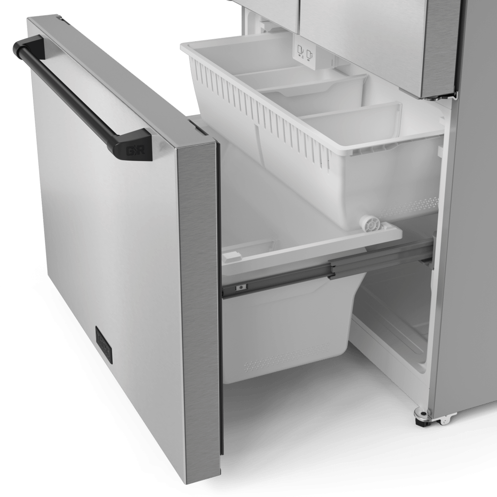 Thor Kitchen RF3017FFD99BLK 30 Inch 17.7 Cu Ft French Door Counter Depth Refrigerator With Ice Maker In Stainless Steel/Black Gordon Ramsay Series - Rf3017Ffd99-Blk