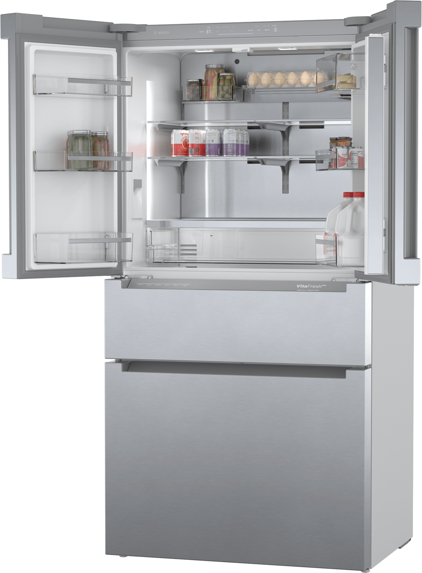 Bosch B36CL84ENS 800 Series, French Door Bottom Freezer, Multi Door, 36'', Brushed Steel (With Anti-Fingerprint)