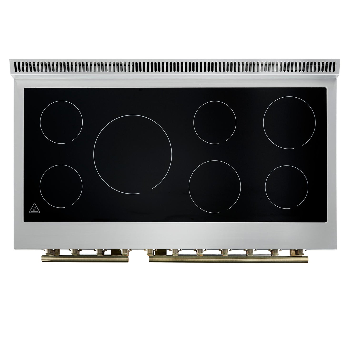 Forno FFSEL601148WHT Forno Paolo 48 Inch Freestanding Electric Range In White With Antique Brass, 6.7 Cu.Ft, True Convection Oven, Energy Efficient