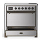 Ilve UMIB36QNR3SSB Ilve Umib36Qnr3Ssb Majestic Iii 36 Inch Induction Range With 6 Elements, 3.5 Cu. Ft. Total Oven Capacity (Solid Door, Stainless Steel, Burnished)