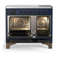 Ilve UMDIB40NR3MBB Ilve Umdib40Nr3Mbb Majestic Iii 40 Inch Induction Range With 6 Elements, 3.82 Cu. Ft. Total Oven Capacity (Triple Glass Door, Midnight Blue, Burnished)