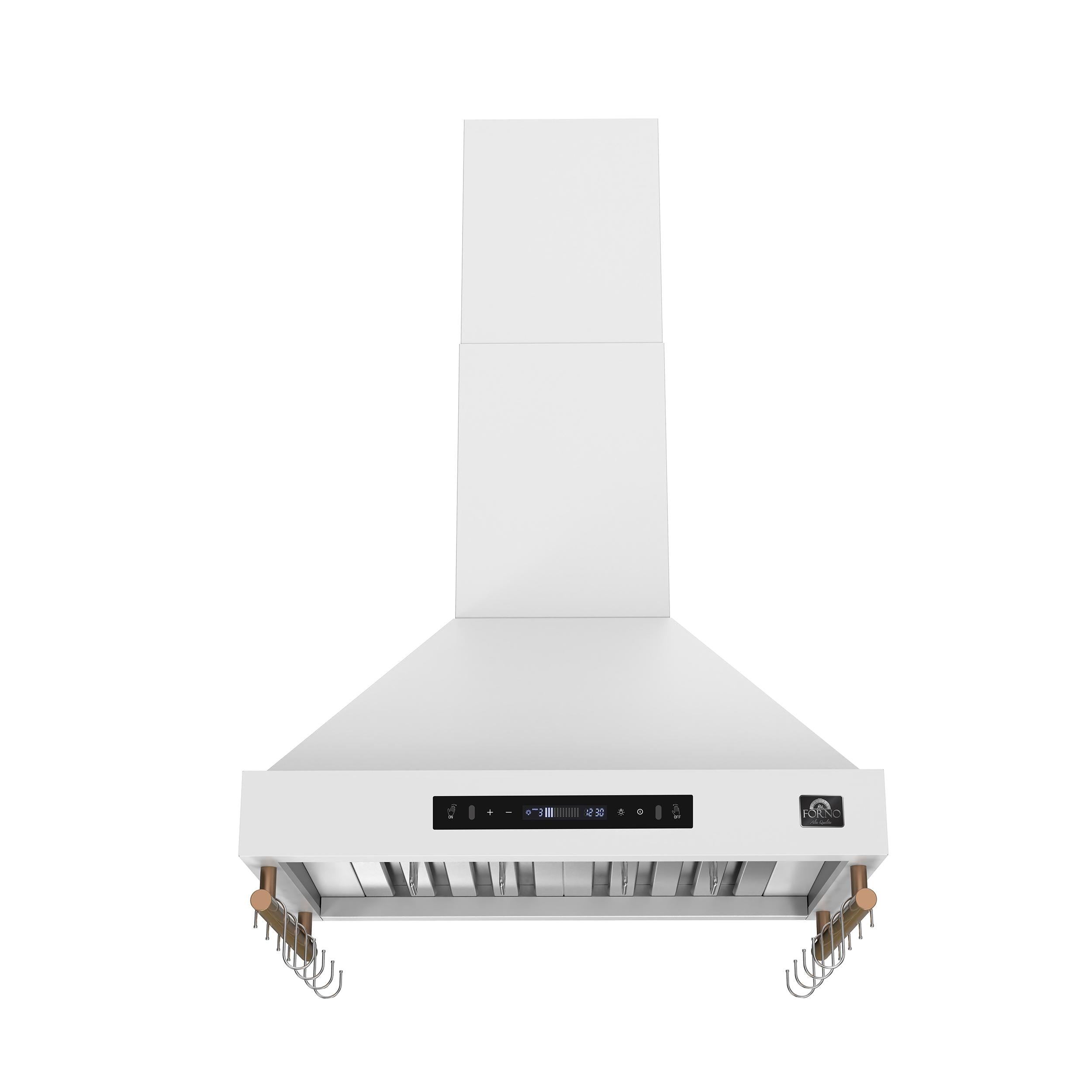 Forno FRHWM550330WHT Forno Venezia 30 Inch Wall-Mounted Range Hood In White With Touch Controls And Baffle Filters