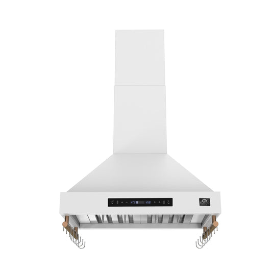 Forno FRHWM550330WHT Forno Venezia 30 Inch Wall-Mounted Range Hood In White With Touch Controls And Baffle Filters