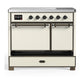 Ilve UMDIB40QNR3AWB Ilve Umdib40Qnr3Awb Majestic Iii 40 Inch Induction Range With 6 Elements, 3.82 Cu. Ft. Total Oven Capacity (Solid Door, Antique White, Burnished)