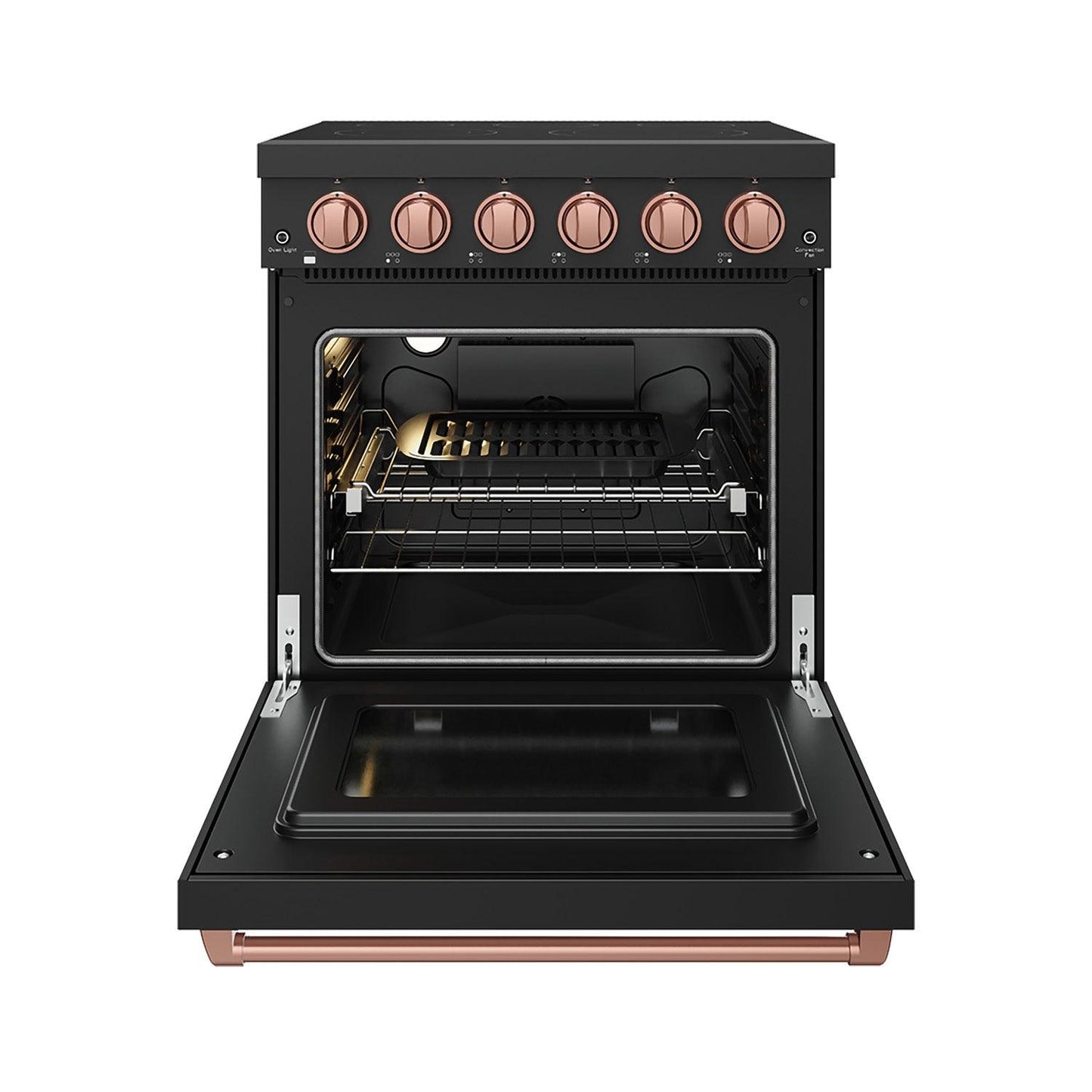 Thor Kitchen RSE30PBRSG 30 Inch Professional Electric Range With Precision Knob Control In Black And Rose Gold Gordon Ramsay Series