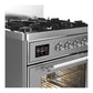 Ilve UM30NR3SSCLP Ilve Um30Nr3Ssclp Majestic Iii 30 Inch Dual Fuel Range With 5 Black Brass Burners, Dual Function Burner Up To 25,000 Btu (Liquid Propane, Triple Glass Door, Stainless Steel, Chrome)