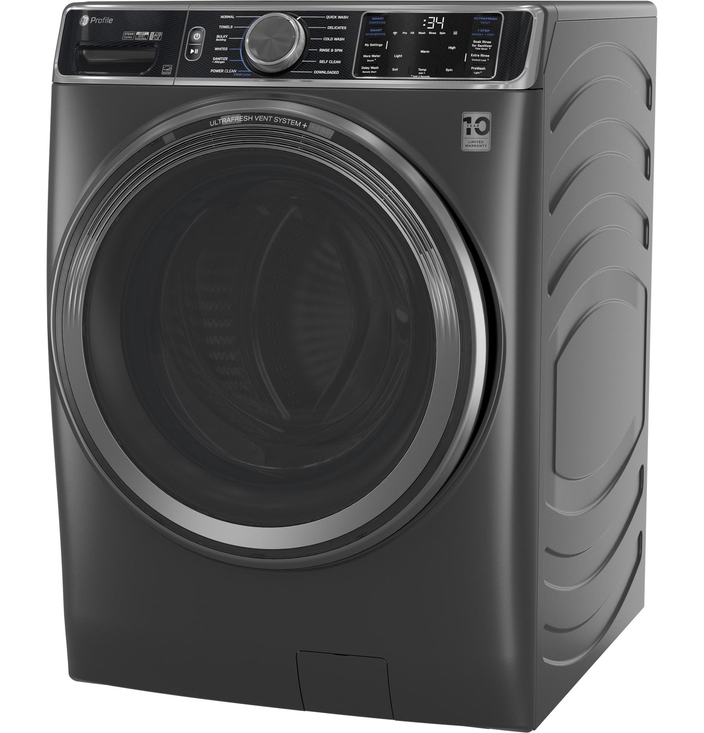 Ge Appliances PFW955SPWDS Ge Profile&#8482; 5.5 Cu. Ft. Capacity Smart Front Load Energy Star® Steam Washer With Ultrafresh Vent System+ And Smart Wash & Smart Rinse