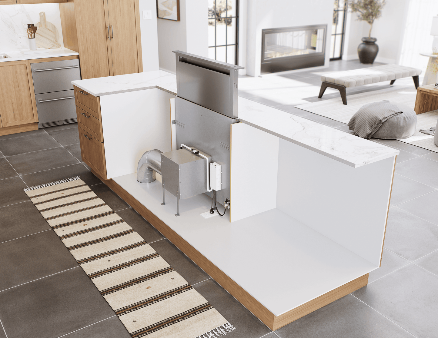 Zephyr ZTVE36AS Treviso Downdraft, 14" Rise, 36" Width, Ss, 600 Cfm