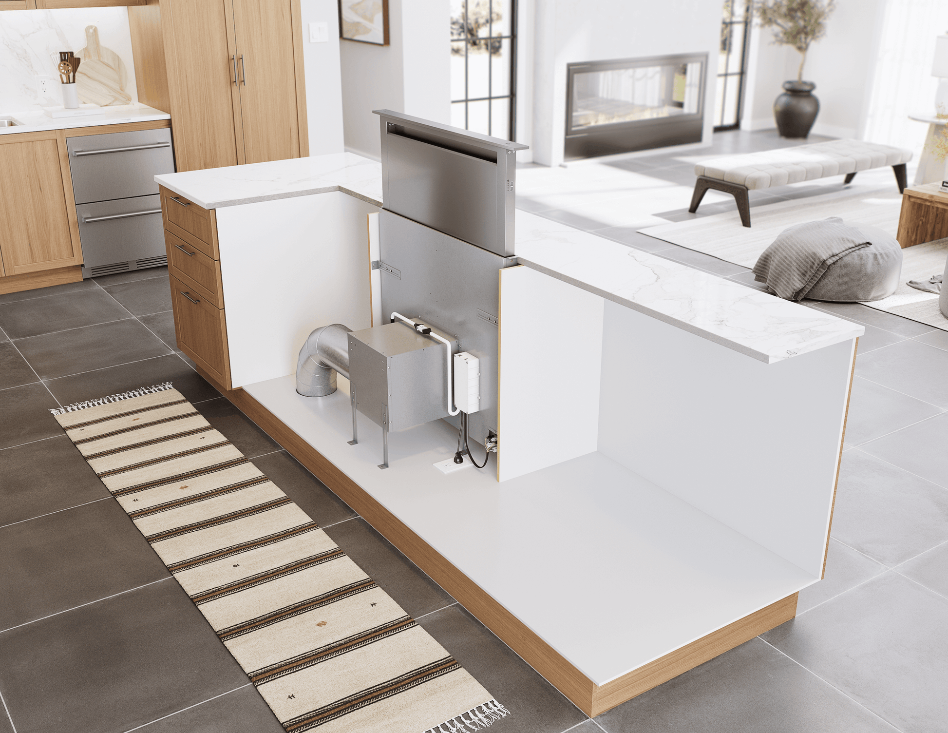 Zephyr ZTVE36AS Treviso Downdraft, 14" Rise, 36" Width, Ss, 600 Cfm