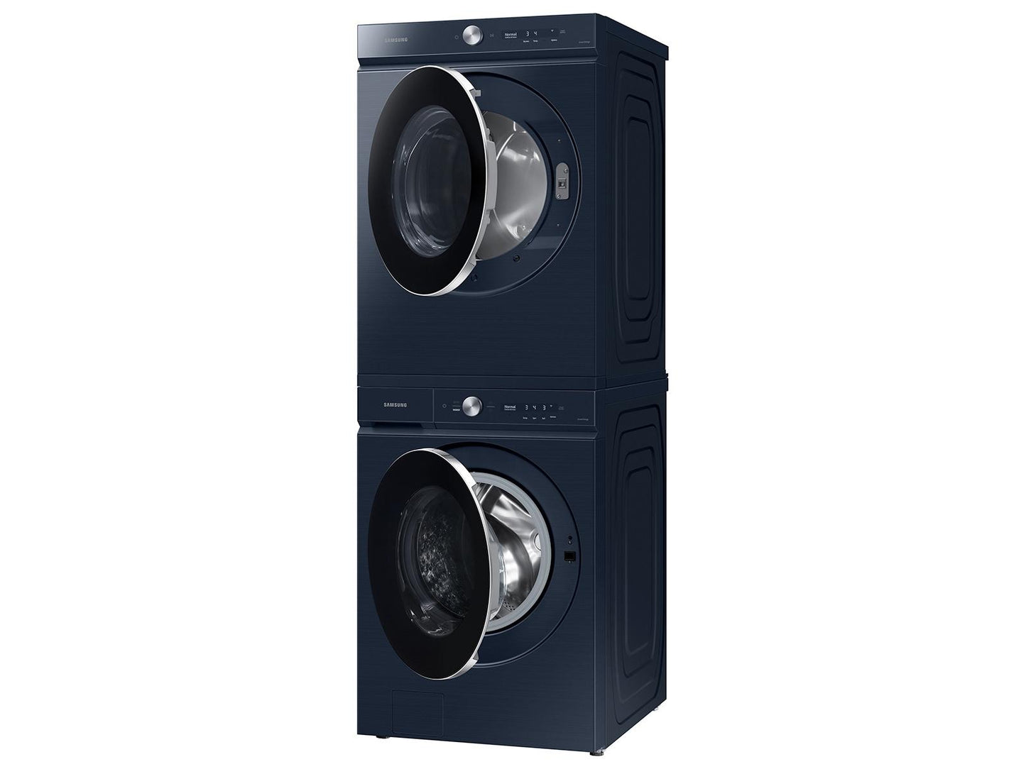 Samsung F1657832568289 Bespoke Ultra Capacity Ai Front Load Washer And Gas Dryer In Brushed Navy