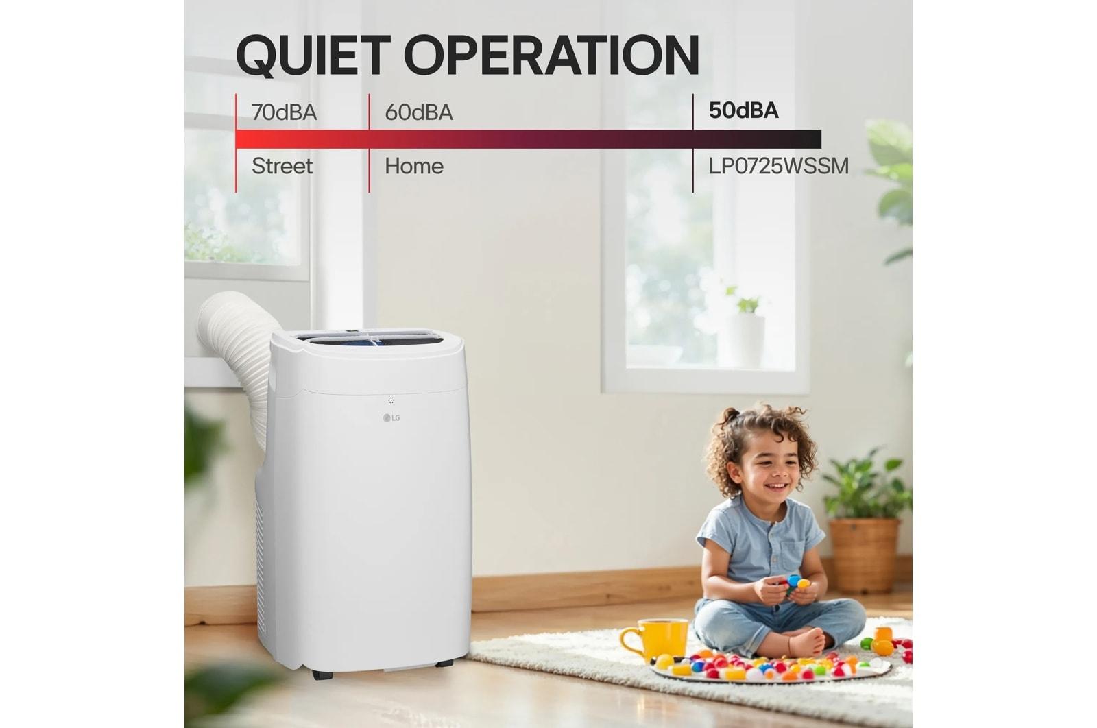 Lg LP0725WSSM 7,300 Btu (Sacc) / 11,000 Btu (Ashrae) Portable Air Conditioner, 300 Sq. Ft