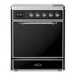 Ilve UMIB30QNR3BKC Ilve Umib30Qnr3Bkc Majestic Iii 30 Inch Induction Range With 4 Elements, 4 Cu. Ft. Oven Capacity (Solid Door, Glossy Black, Chrome)