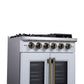 Forno FFSGS646030WHT Forno Capriasca 30-Inch White Freestanding French Door Gas Range, 4 Burners, Convection Oven, Energy Efficient