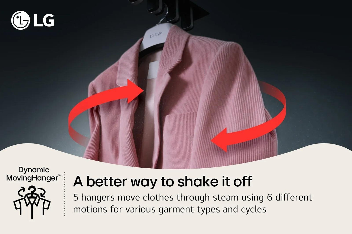 Lg SC5GMR80H Lg Styler® Smart Steam Closet With Dual Truesteam® Technology, Dynamic Movinghanger™ And Built-In Handysteamer™