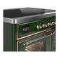 Ilve UMDIB40NR3EGP Ilve Umdib40Nr3Egp Majestic Iii 40 Inch Induction Range With 6 Elements, 3.82 Cu. Ft. Total Oven Capacity (Triple Glass Door, Emerald Green, Copper)