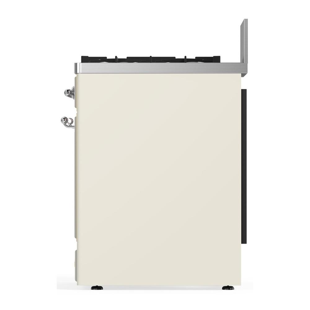 Ilve UM30NR3AWCLP Ilve Um30Nr3Awclp Majestic Iii 30 Inch Dual Fuel Range With 5 Black Brass Burners, Dual Function Burner Up To 25,000 Btu (Liquid Propane, Triple Glass Door, Antique White, Chrome)