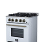 Forno FFSGS627224WHT Forno Breno 24 Inch Freestanding Gas Range In White With Antique Brass, Compact Design