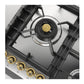 Ilve UHCPT95FNSSGLP Ilve Uhcpt95Fnssglp Nostalgie Ii 36 Inch Built-In Gas Cooktop With Total Black Brass Burners, In Stainless Steel (5 Sealed Burners + Griddle, Liquid Propane, Brass)