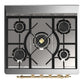 Ilve UM30QNR3BGGLP Ilve Um30Qnr3Bgglp Majestic Iii 30 Inch Dual Fuel Range With 5 Black Brass Burners, Dual Function Burner Up To 25,000 Btu (Liquid Propane, Solid Door, Blue Grey, Brass)