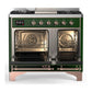 Ilve UMD40FNR3EGPLP Ilve Umd40Fnr3Egplp Majestic Iii 40 Inch Dual Fuel Range With 6 Burners And Griddle, Dual Function Burner Up To 25,000 Btu (Liquid Propane, Triple Glass Door, Emerald Green, Copper)