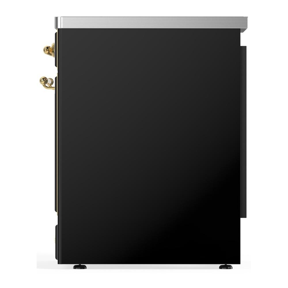 Ilve UMIB30NR3BKG Ilve Umib30Nr3Bkg Majestic Iii 30 Inch Induction Range With 4 Elements, 4 Cu. Ft. Oven Capacity (Triple Glass Door, Glossy Black, Brass)