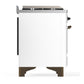 Ilve UM60FSQNR3WHBLP Ilve Um60Fsqnr3Whblp Majestic Iii 60 Inch Dual Fuel Range With 7 Burners, Griddle And French Top, Dual Function Burner With Up To 25,000 Btu (Liquid Propane, Solid Door, White, Burnished)