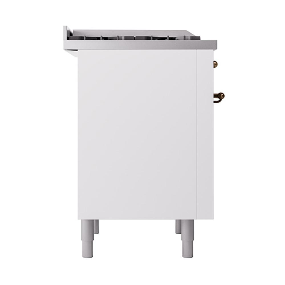 Ilve UN36FQNMPWHBLP Ilve Un36Fqnmpwhblp Nostalgie Ii Noblesse 36" Dual Fuel Range (Liquid Propane, Solid Door, White, Burnished)