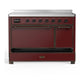 Ilve UMIB48QNR3BUB Ilve Umib48Qnr3Bub Majestic Iii 48 Inch Induction Range With 6 Elements, 5.02 Cu. Ft. Total Oven Capacity (Solid Door, Burgundy, Burnished)