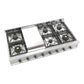 Ilve UHCP48FNSSC Ilve Uhcp48Fnssc Nostalgie Ii 48 Inch Built-In Gas Rangetop With Griddle, In Stainless Steel (Natural Gas, Chrome)