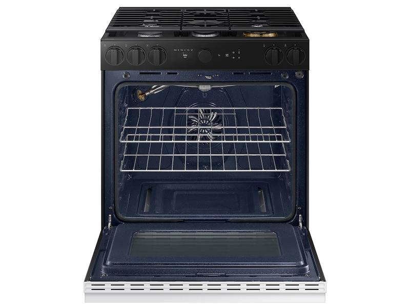 Samsung NSG6DB850012 Bespoke 6.0 Cu. Ft. Smart Slide-In Gas Range With Air Sous Vide & Air Fry In White Glass