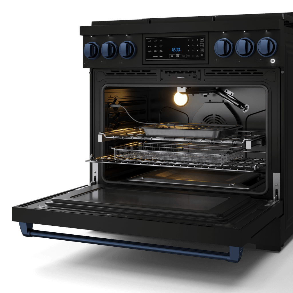 Thor Kitchen RSG36BLPBLU 36 Inch Professional Lp Range With Tilt Panel Touch Control In Stainless Black/Blue Gordon Ramsay Series - Rsg36Blp-Blu