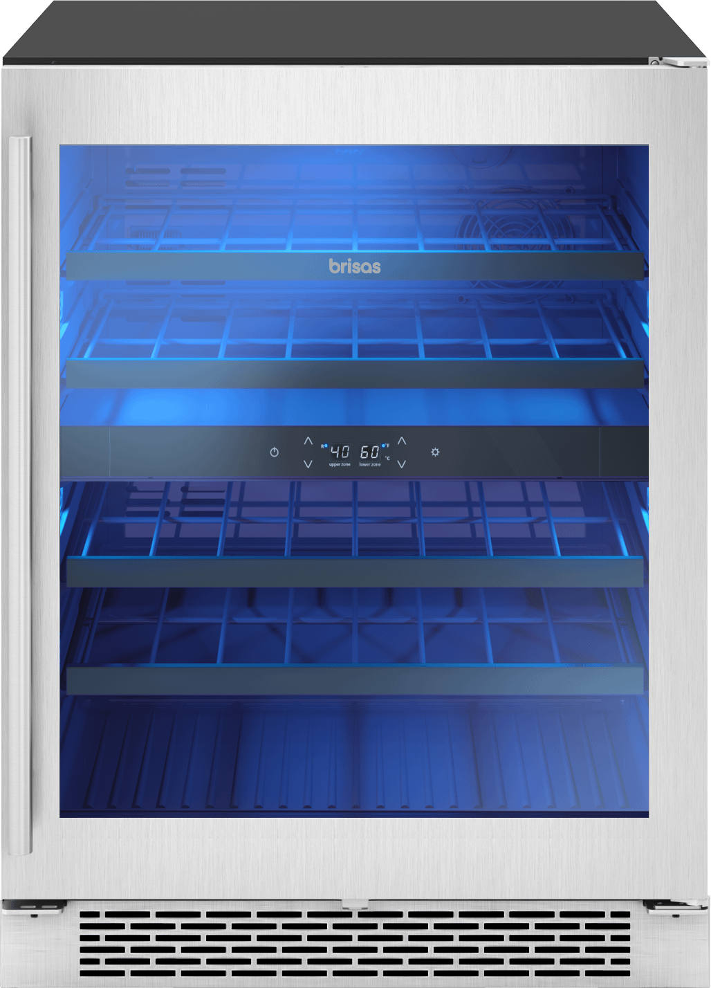 Zephyr BWN24C02AGADA Brisas Wine Cooler, 24In Uc, Ss+Glass,2Z, Ada