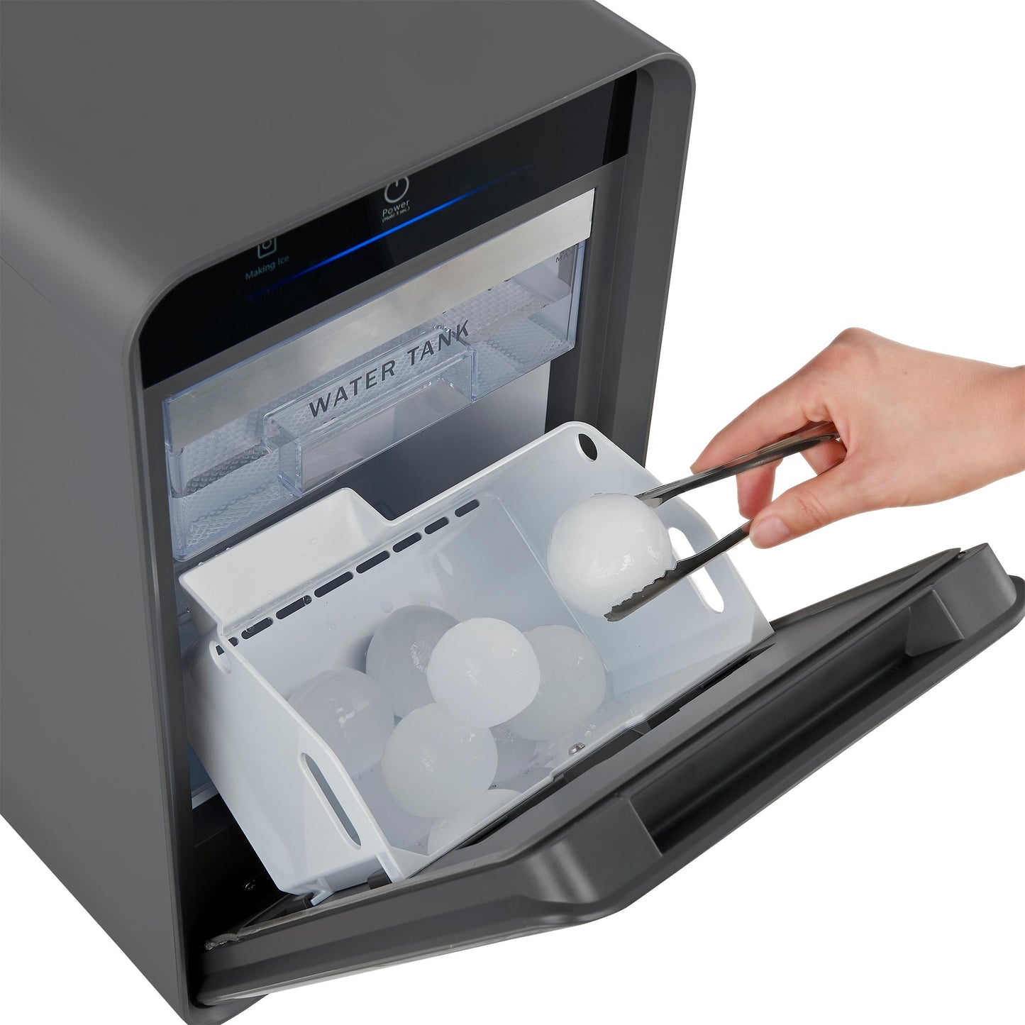 Forno FIMFS735211S Sferico 11-In Ice Maker, Silver, 32 Clear 2-In Slow-Melting Spheres Daily, Stores More Than 10 Balls