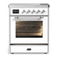 Ilve UMIB30NR3WHC Ilve Umib30Nr3Whc Majestic Iii 30 Inch Induction Range With 4 Elements, 4 Cu. Ft. Oven Capacity (Triple Glass Door, White, Chrome)
