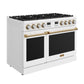 Thor Kitchen ARG48WBRZ 48 Inch Contemporary Professional Gas Range In White/Bronze