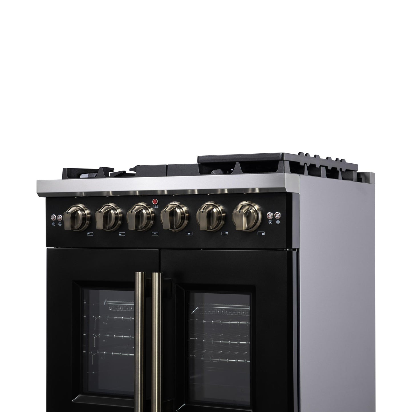 Forno FFSGS646030BLK Forno Capriasca 30-Inch Freestanding French Door Gas Range, 4 Burners, Convection Oven, Energy Efficient