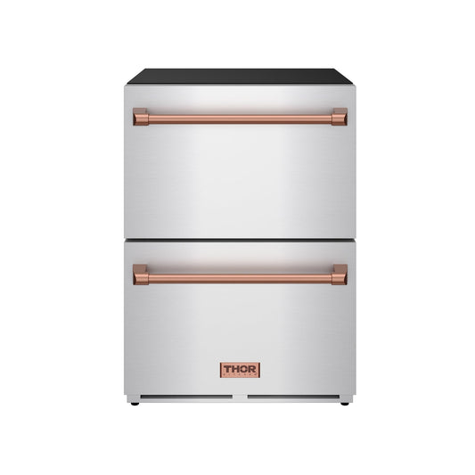 Thor Kitchen RF24URSG 24 Inch Undercounter Built-In Or Freestanding Drawer Refrigerator - Stainless Steel/Rose Gold Gordon Ramsay Series